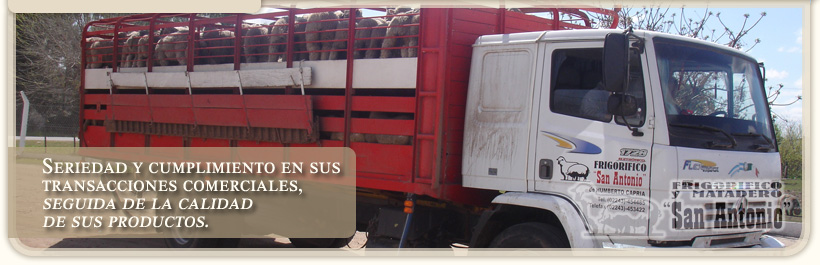 Servicio de Transporte Corderos, Lechones Frigorífico San Antonio